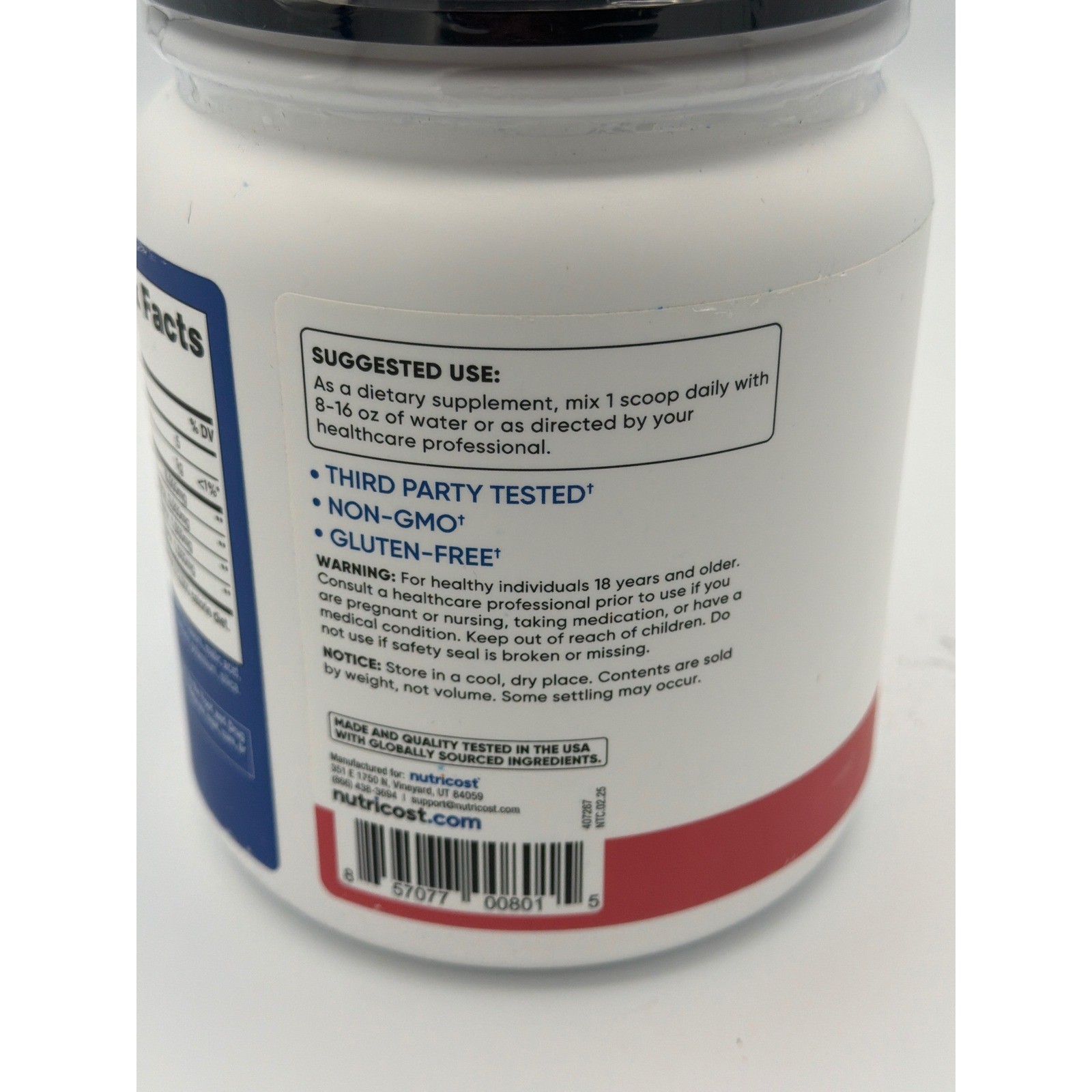 Nutricost Performance BCAA Powder Raspberry Lemonade 90 Servings 972 2:1:1 Ratio
