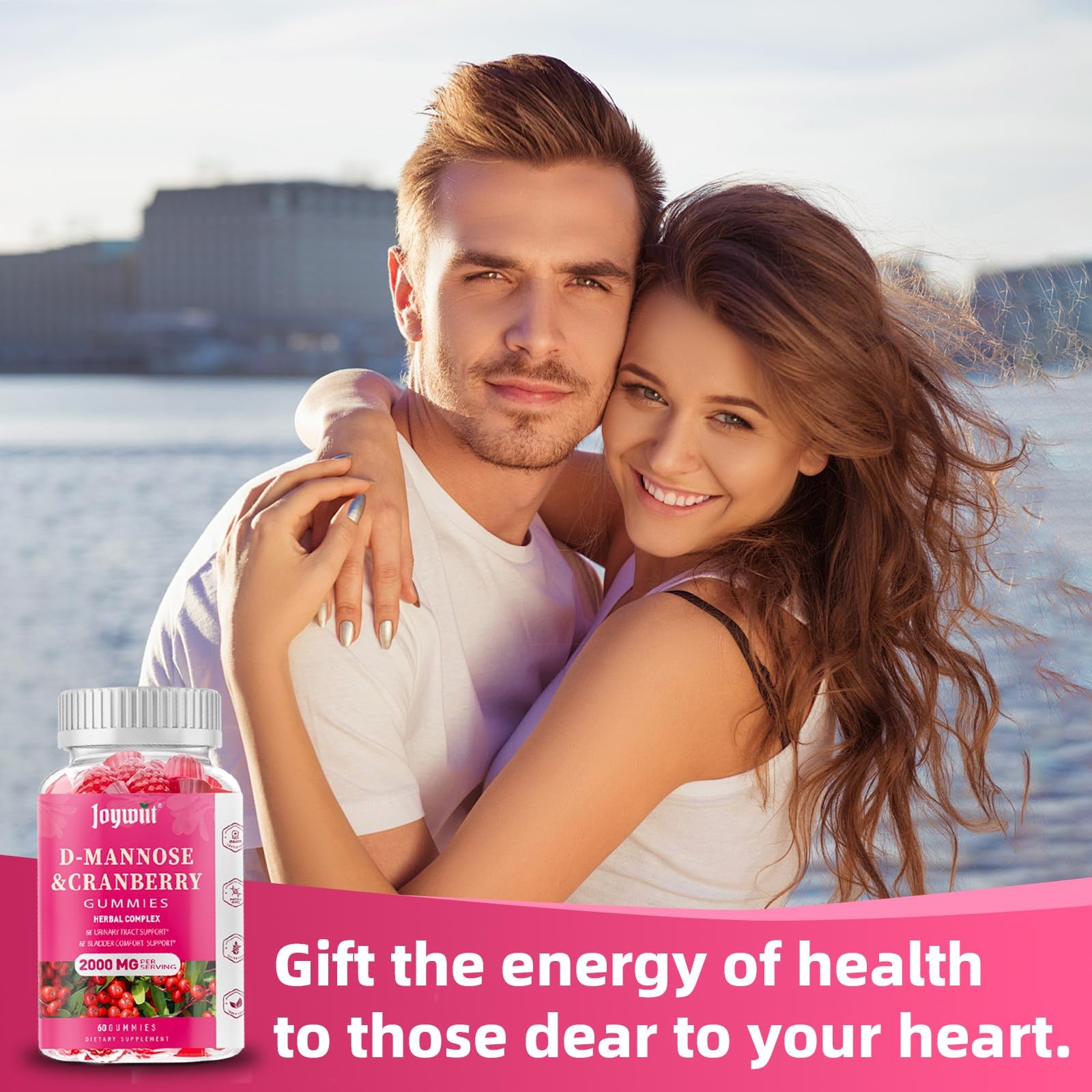Joywiit D-Mannose Gummies 2000mg with Cranberry 500mg & 120 Count (Pack of 1)