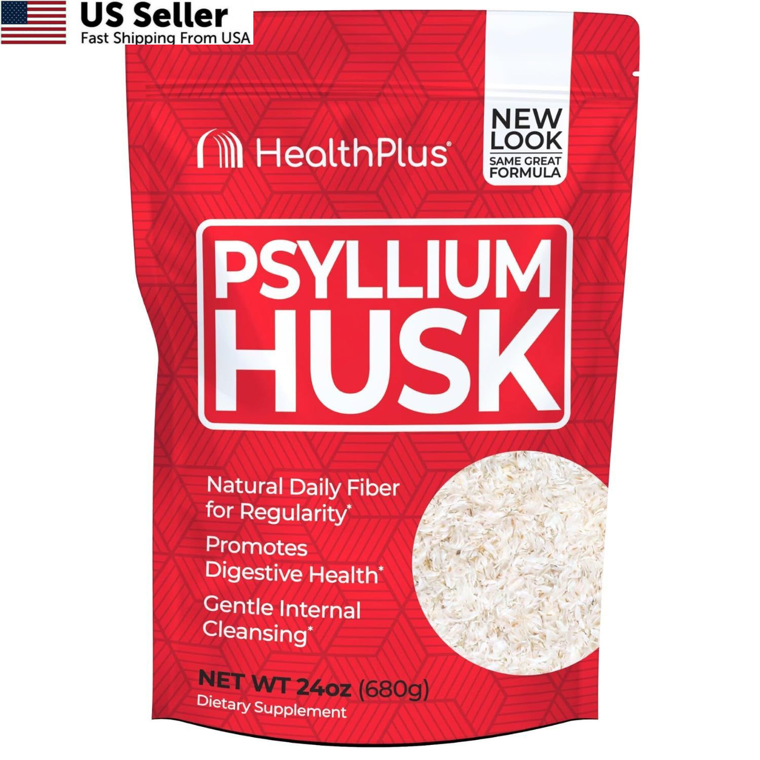 Health Plus, Psyllium Husk, 24 oz, 96 1.5 Pound (Pack of 1), 083502401223