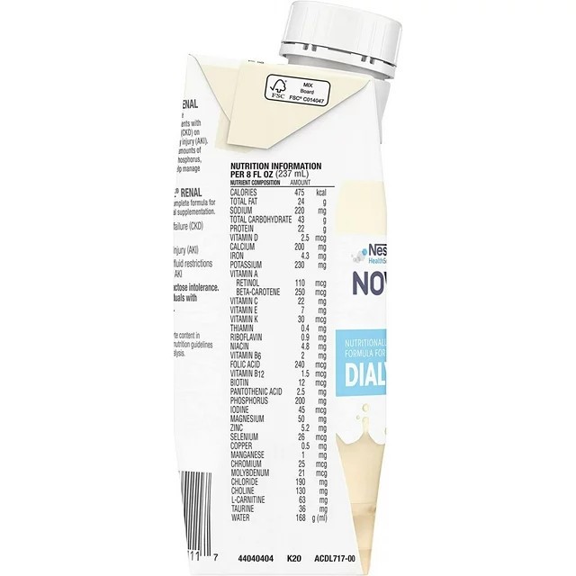 Novasource Renal Vanilla, 8 Fluid Ounces, 24 Per Case