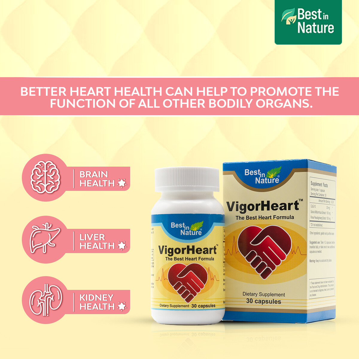Best in Nature VigorHeart™ – The Natural Heart Supplements 90 capsules