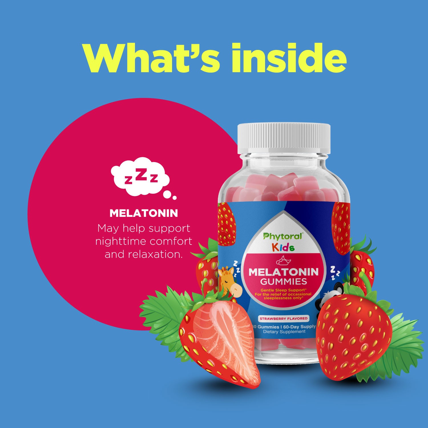 Kids Melatonin 1mg Gummy Vitamins – Pure Melatonin Gummies for Kids
