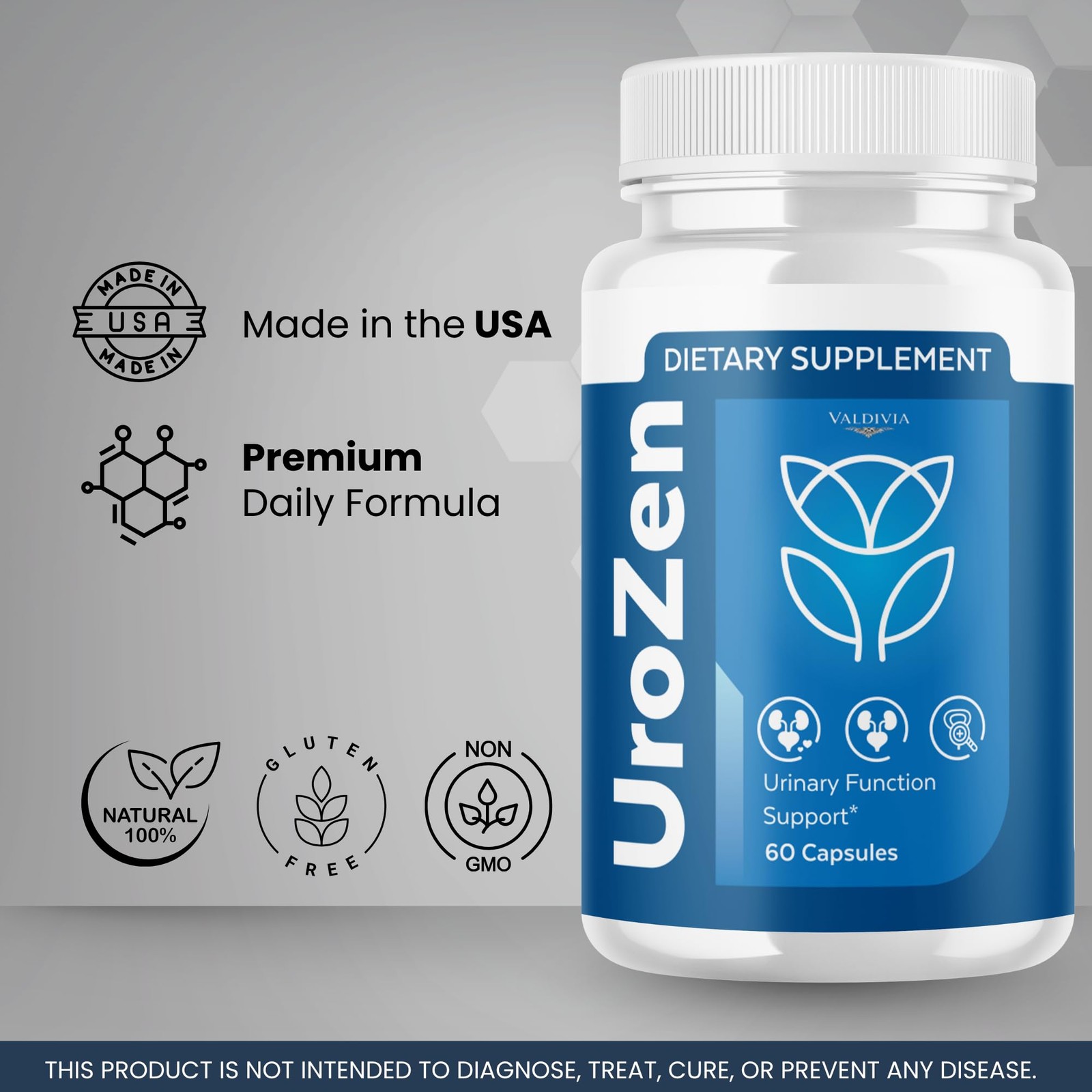 Valdivia UroZen 300 Capsules 5 Pack Daily Wellness Supplement Made in USA