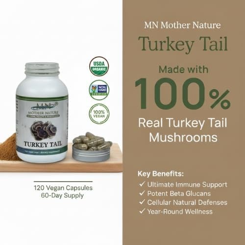 Mother Nature Turkey Tail Healthy Gut Mushroom Capsules — Mushroom Supplement