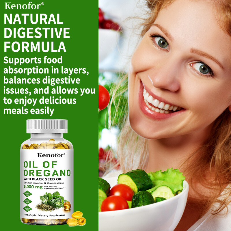 Oil of Oregano Softgels 2 in 1 6000mg with Black Seed Oil Immune Support