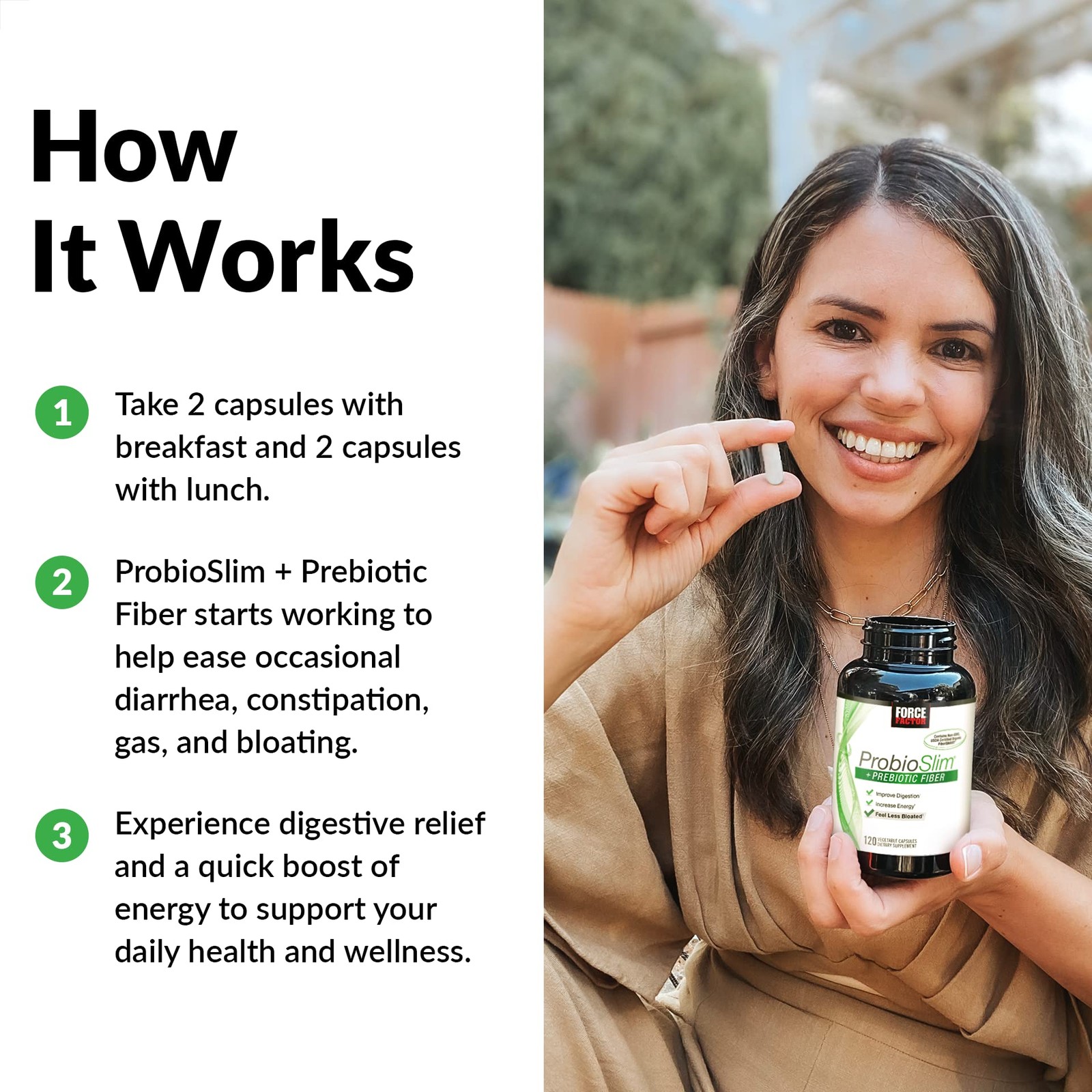 Force Factor Fiber Metabolism Booster For Men Digestive Health Support Green
