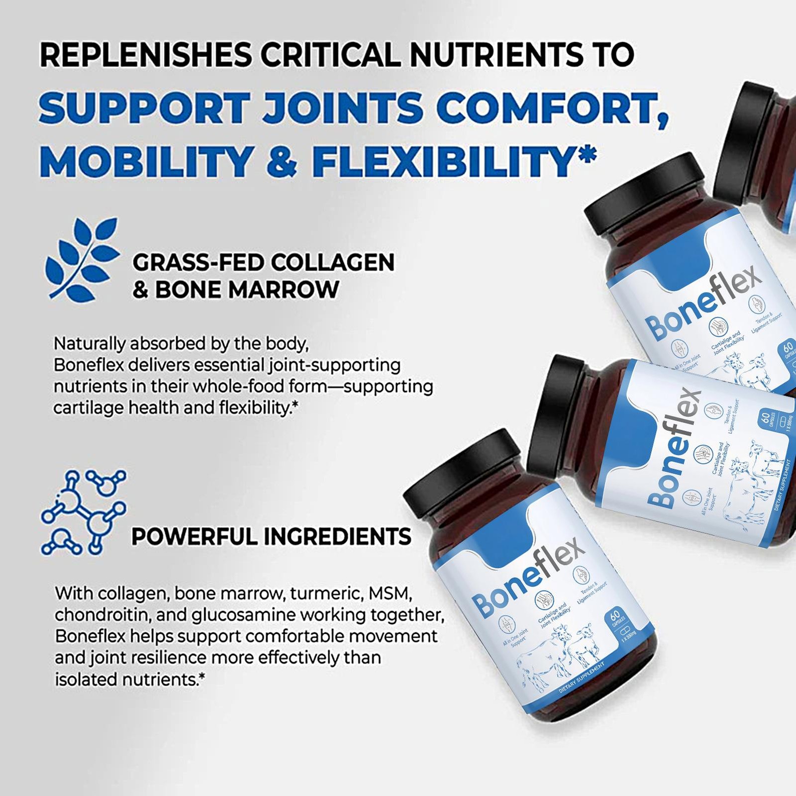 Boneflex Capsules Premium Joint Support Supplement for Knee & Cartilage Health