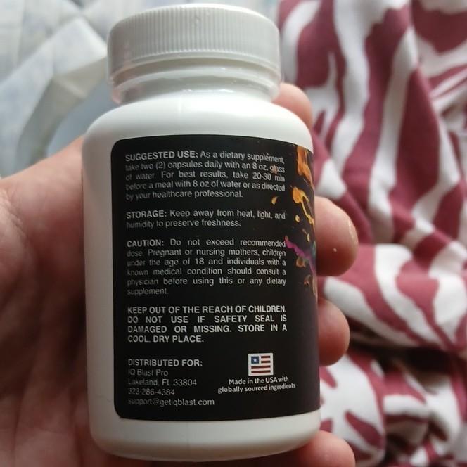 IQ Blast Pro Nootropic Supplement 60 Capsules Bacopa Rhodiola L-Theanine 4 bottl