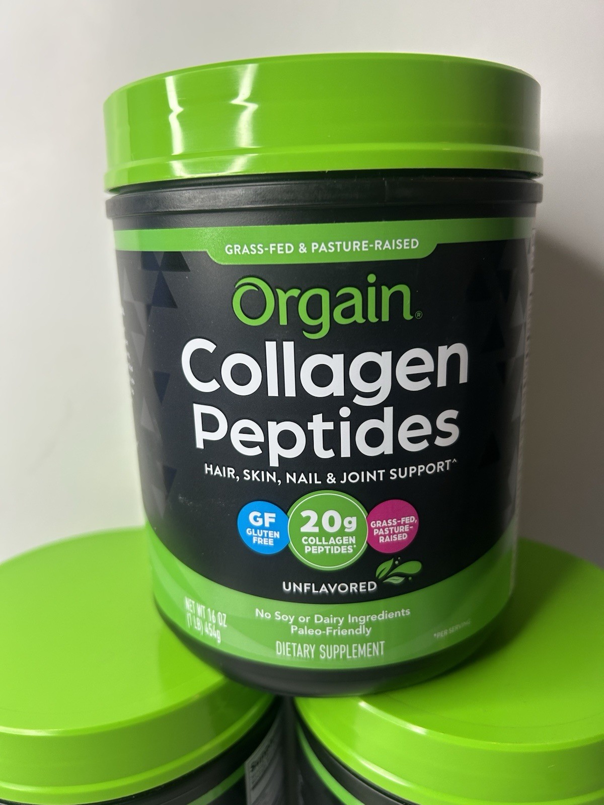 3 Units Orgain Unflavored Collagen Peptide Protein – 16 oz (2156602) Exp 09/27