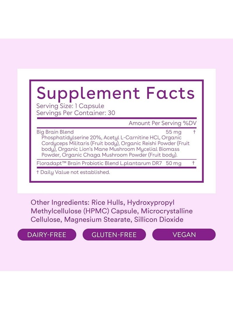Love Wellness Big Brain Probiotics, 30 Caps(2 SET) Exp 8/27 Previous Packaging