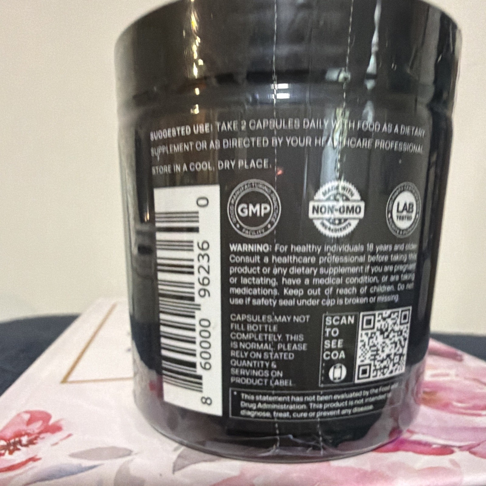 ELMNT Black Maca + Ashwagandha + BioPerine 1000mg 60 Caps Non-GMO Exp 03/2028