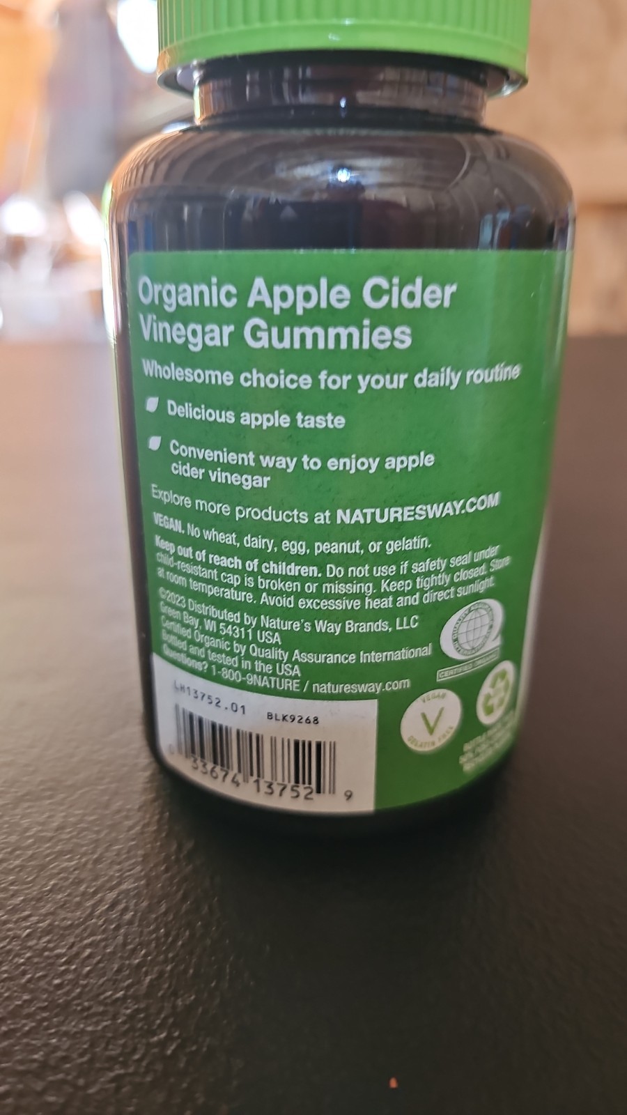 Nature’s Way Organic Apple Cider Vinegar Gummies Vegan Apple Flavor 60 Count