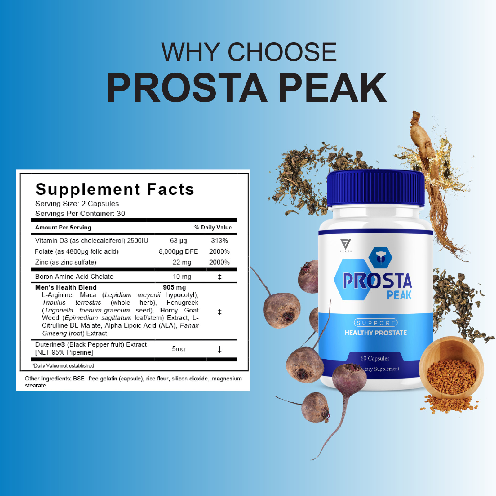 Prosta Peak Healthy Prostate , ProstaPeak Supports Comfort (60 Capsules)