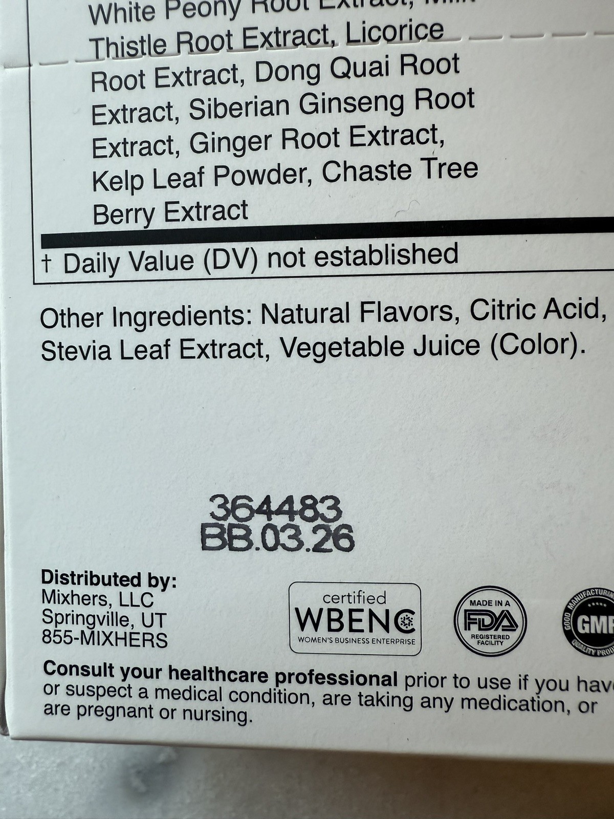 Mixhers Hertime PMS Hormone Support Supplement 15 Servings. BB:1/26 raspberry