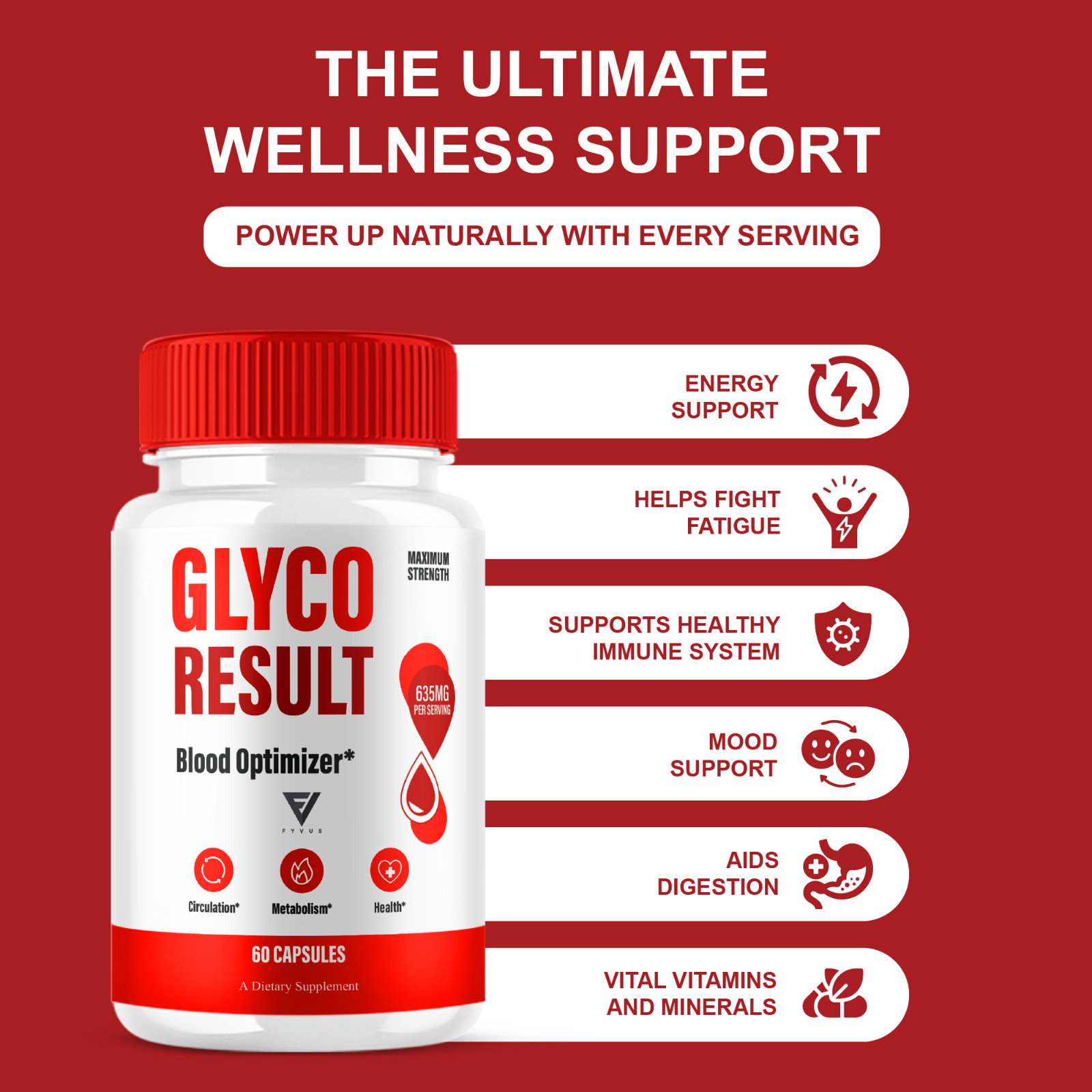 (3 Pack) Glyco Result Blood Optimizer, GlycoResult Formula (180 Capsules)