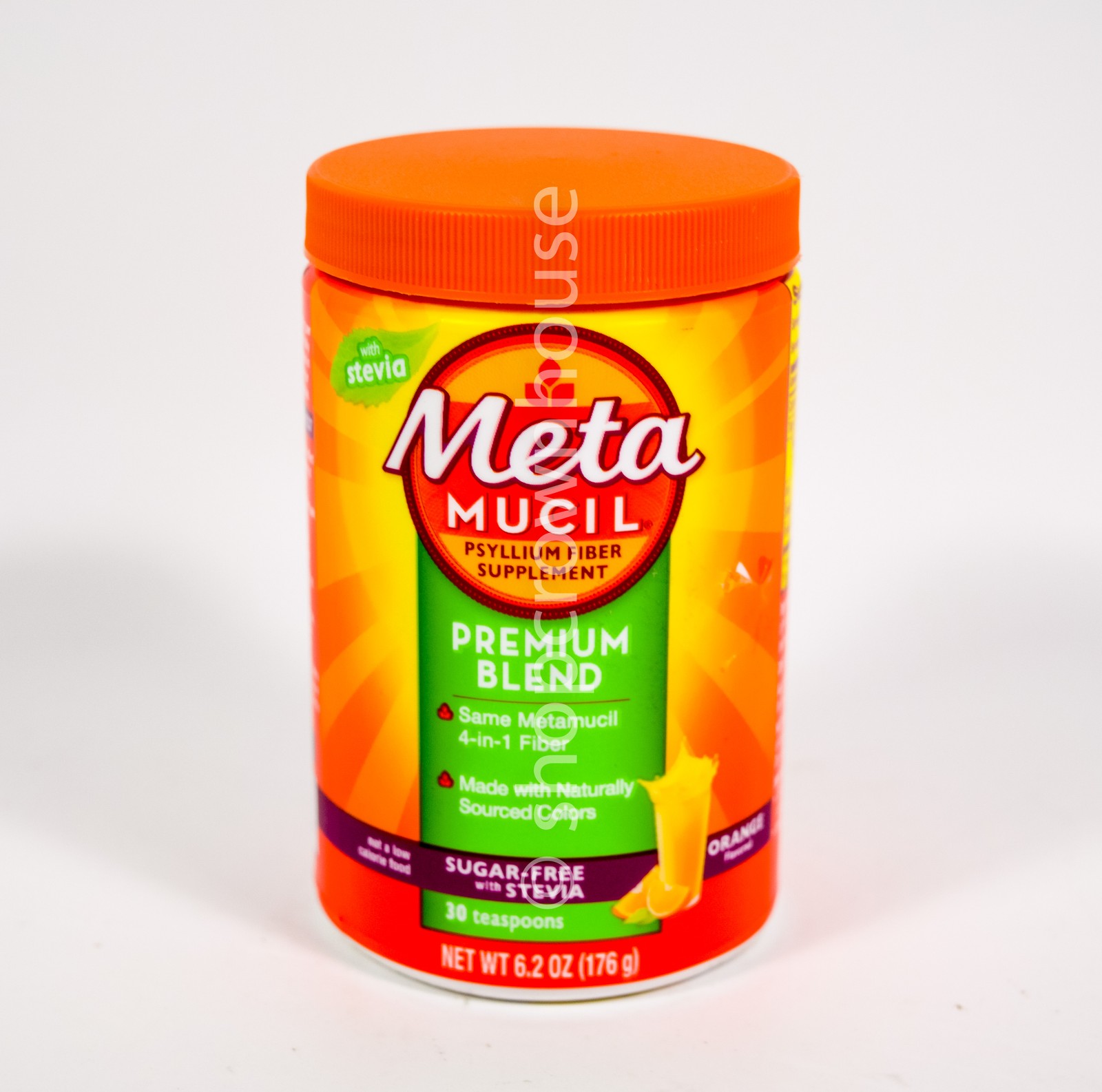 Meta Mucil Psyllium Fiber Supplement Premium Blend Orange 6.2oz jar 06/2026