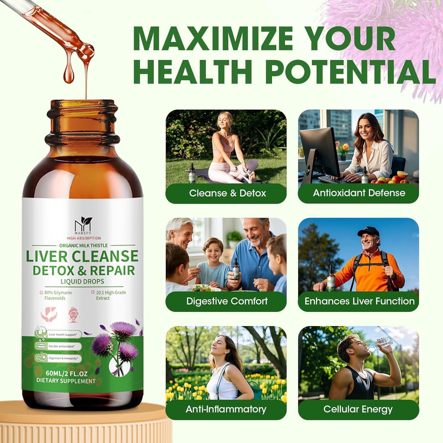  Milk Thistle Seed Tincture Organic Liquid Herbal Drops 2 OZ Natural Liver Deto