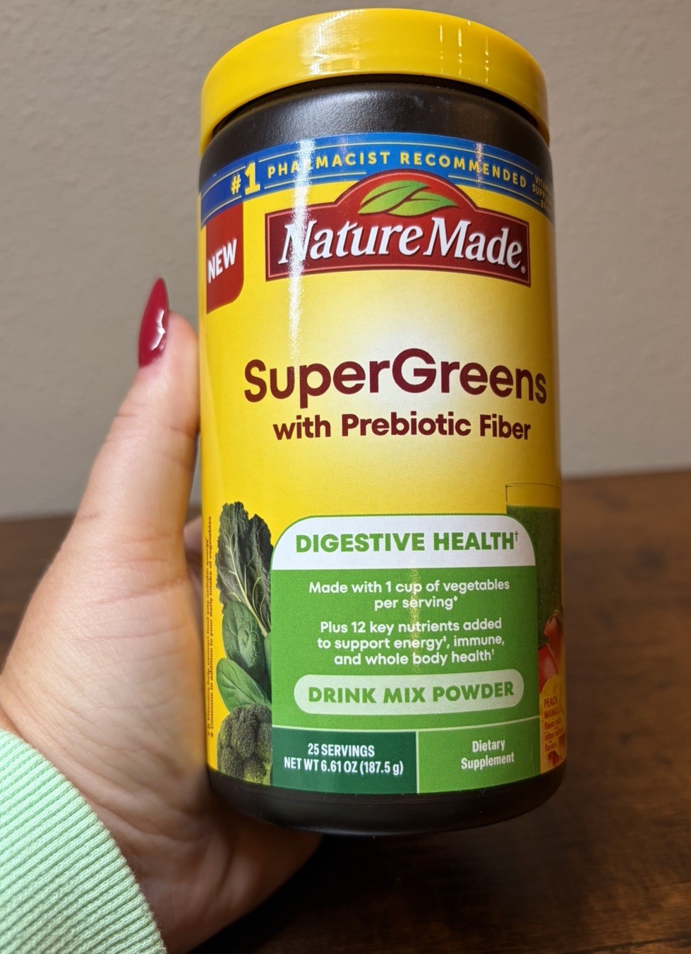 NIB ~ Natures Made SuperGreens with Prebiotic Fiber Drink Mix Powder