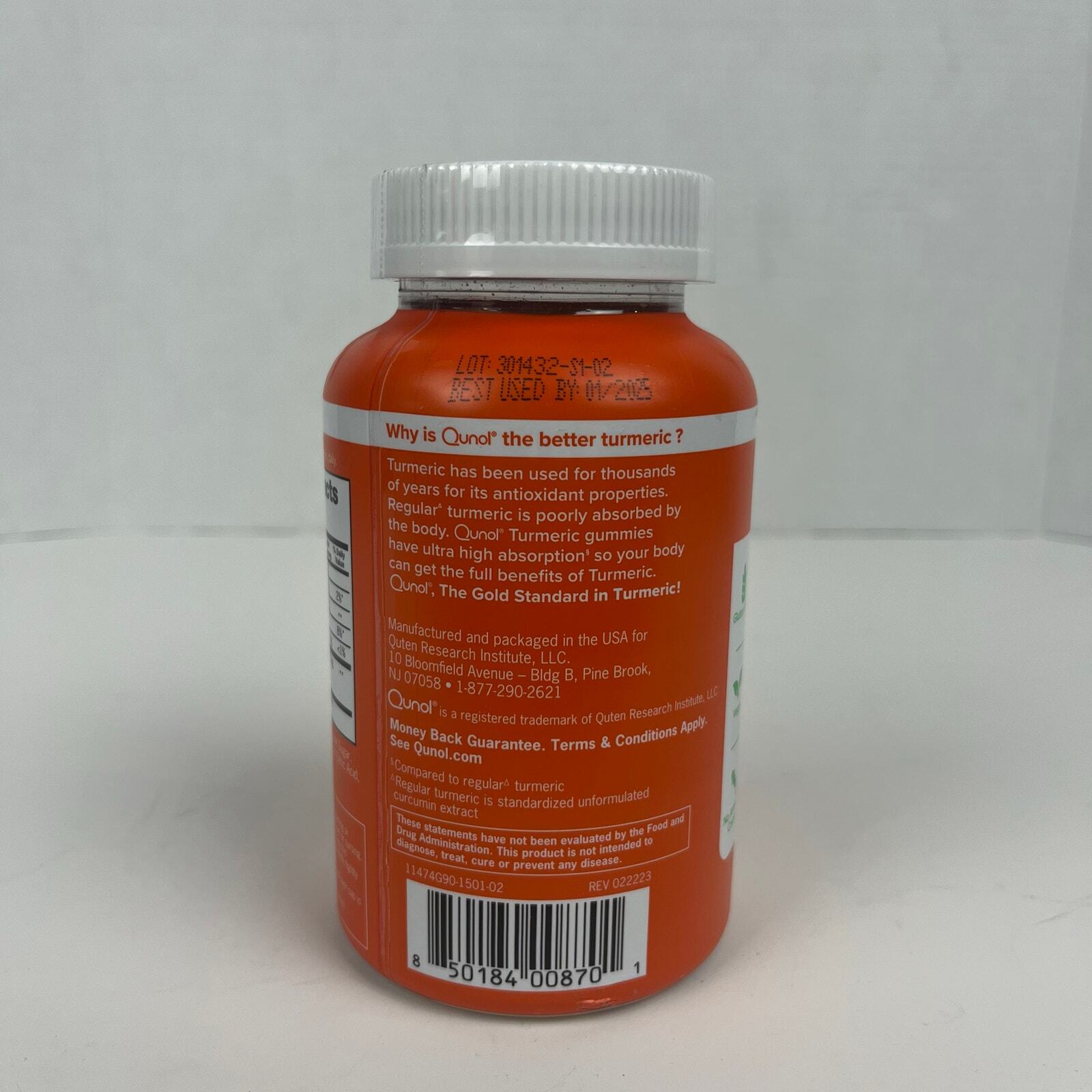 2 PACK – Turmeric Gummies Qunol 500 mg 90 count supplement