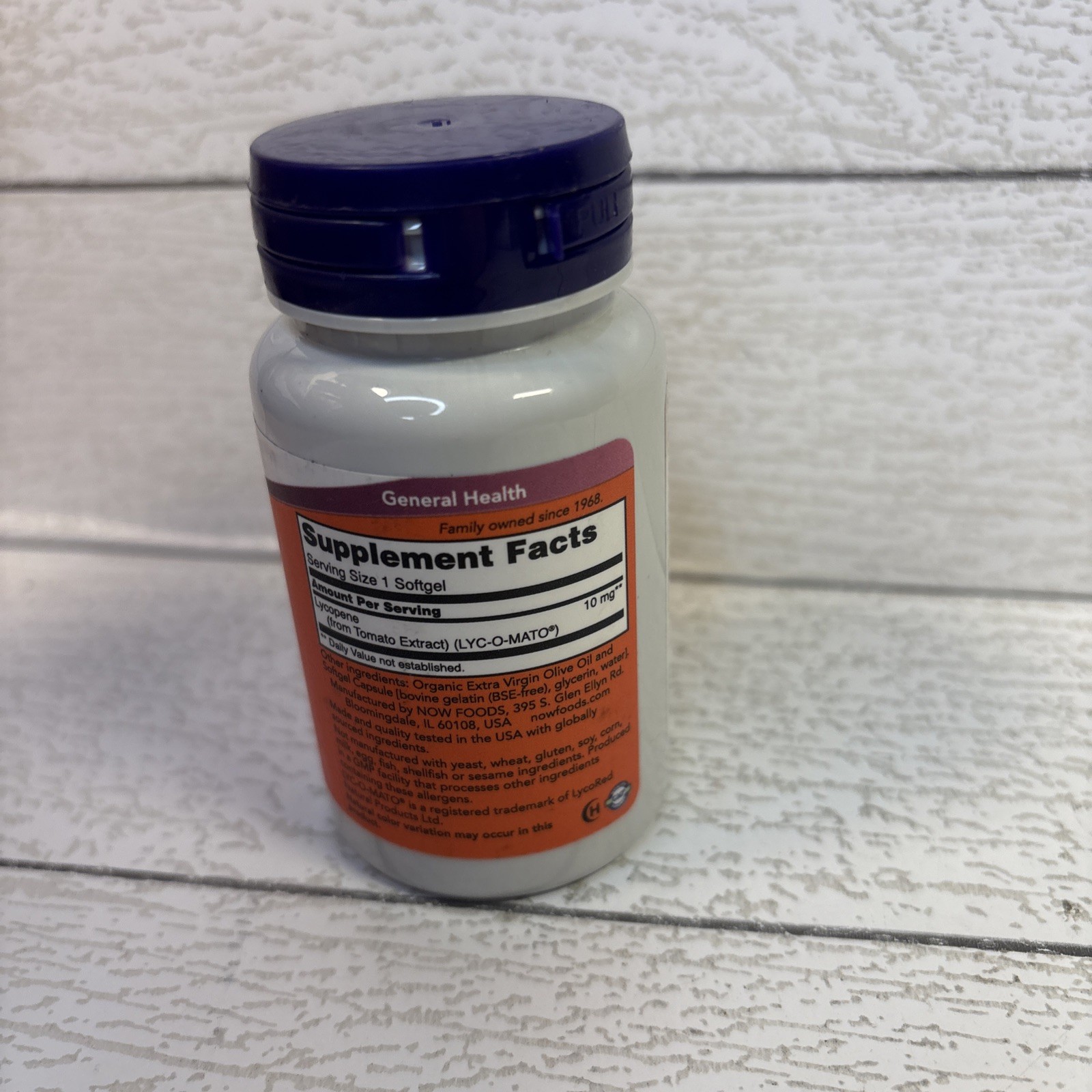 NOW Lycopene 10 mg – 60 Softgels, Supports Vascular & prostate Exp. 9/2026
