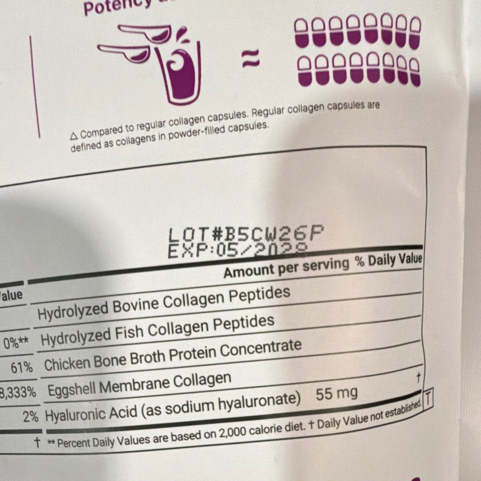 Micro Ingredients Multi Collagen Peptides Powder Unflavored Grass Fed 1 lb