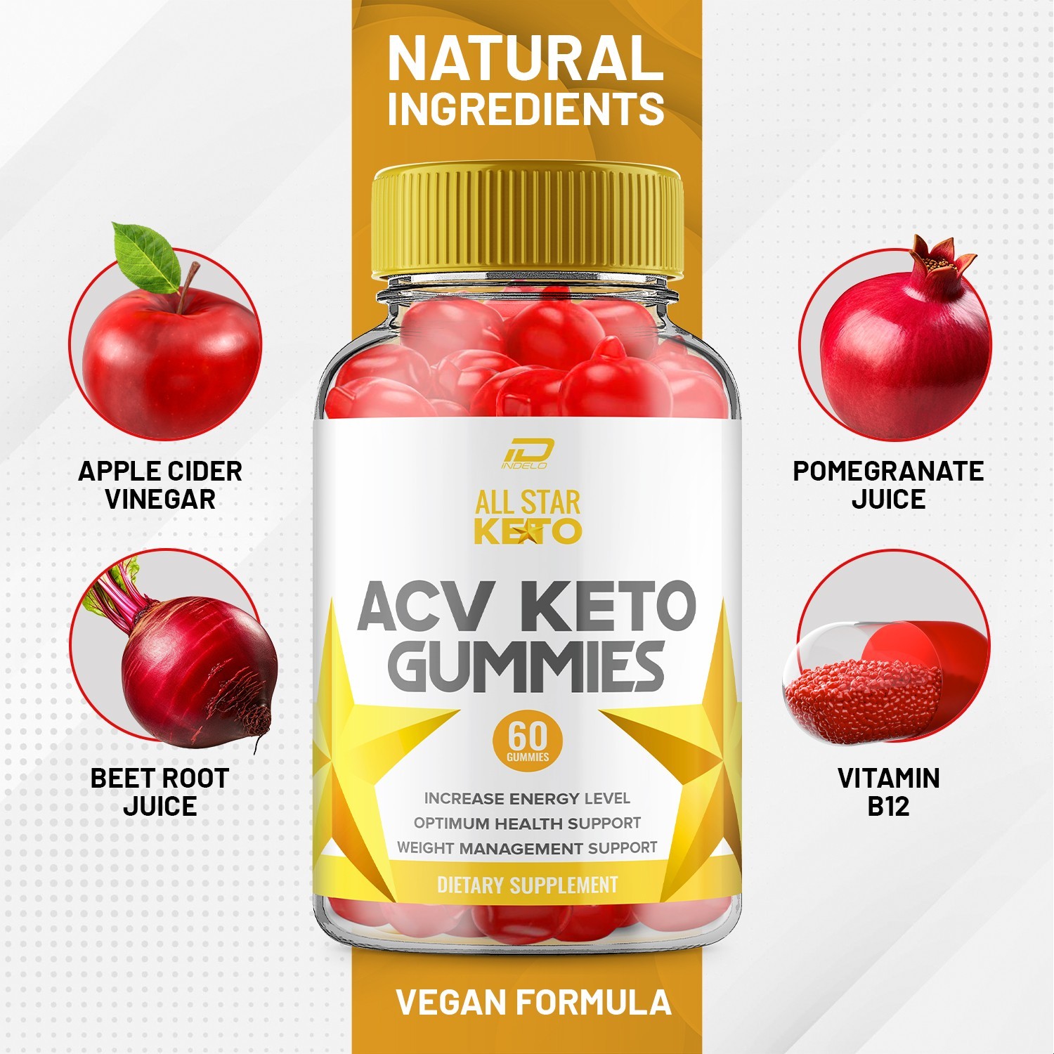 (3 Pack) All Star ACV Gummies Supplement – AllStar ACV Gummy 1000MG