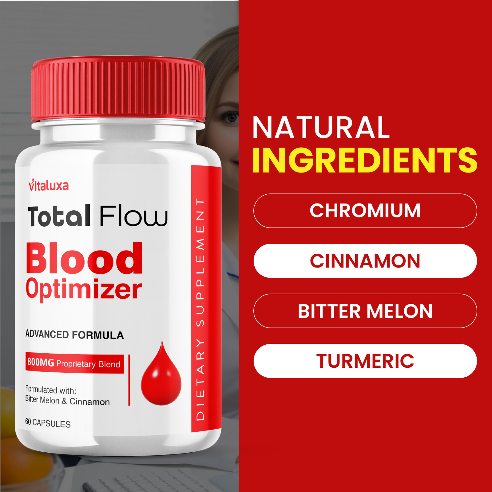 (2 Pack) Total Flow Blood Balance, Blood Optimizer Support (120 Capsules)