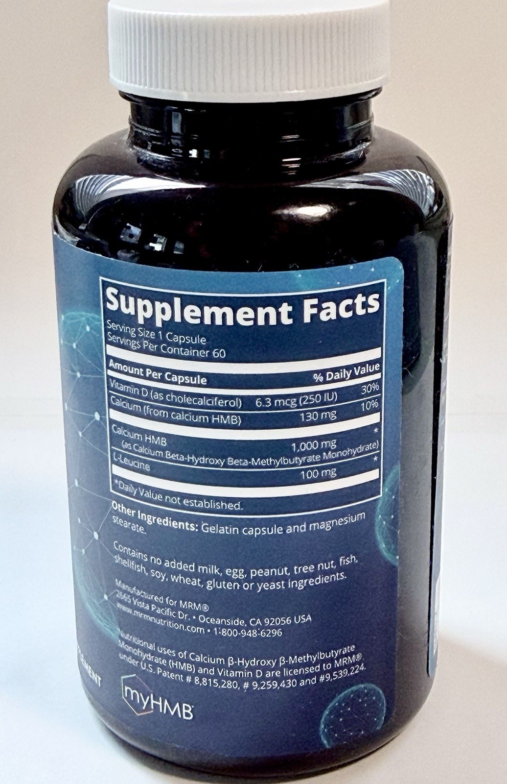 MRM Nutrition HMB 1000 1000mg Muscle Support Gluten-Free 60 Caps EXP 08/2026