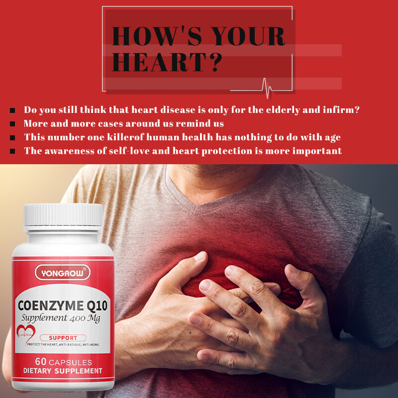 CoQ10 400mg, Coenzyme Q10 60 Capsules, Non-GMO/ Free shipping