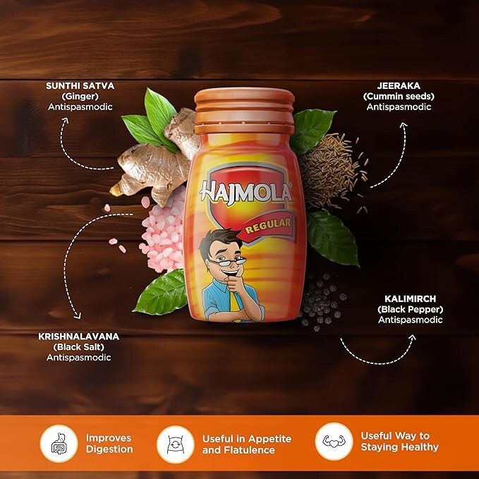 abur Hajmola Tasty Digestive Tablets (Regular Flavour) – 120 Tabs: