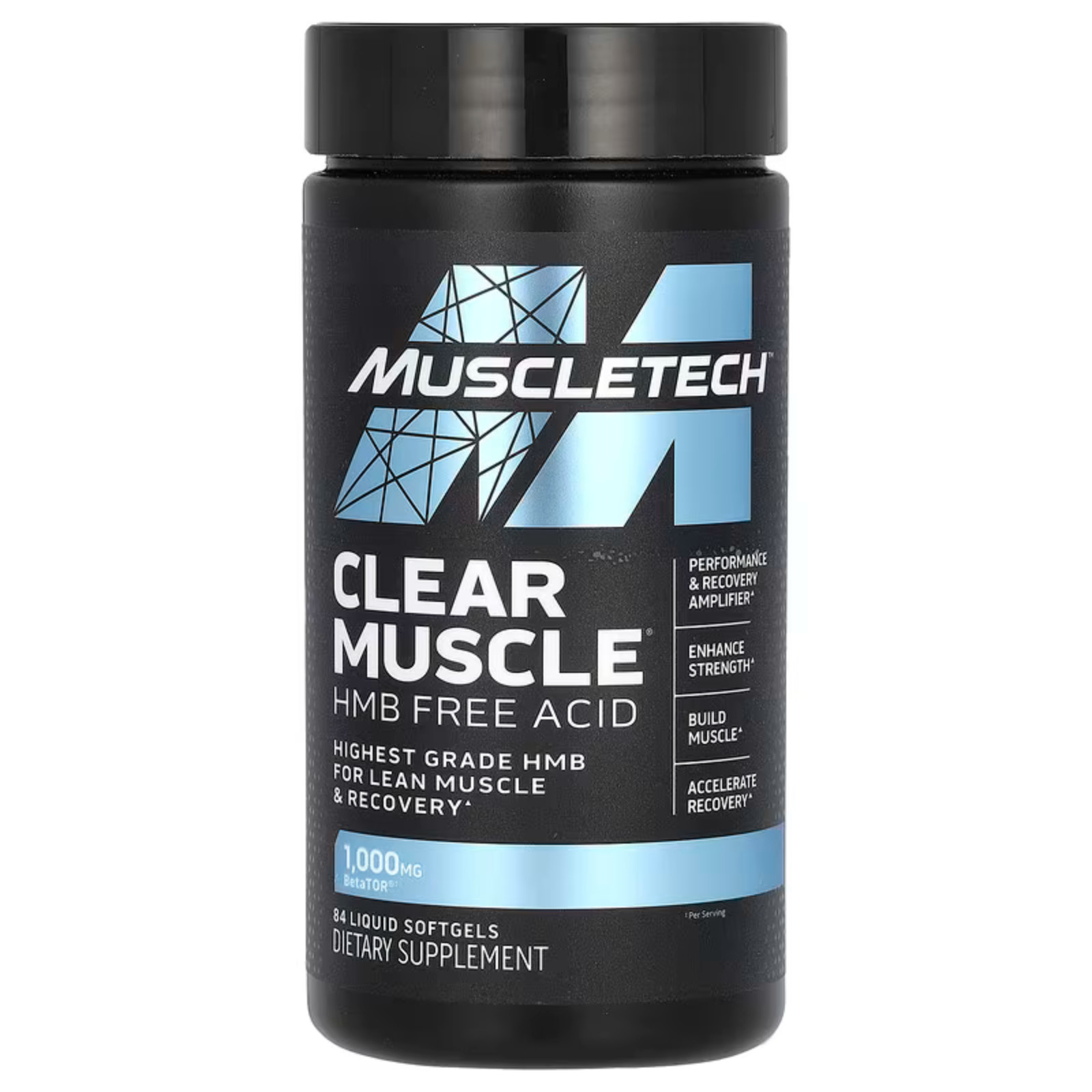 Clear Muscle® HMB Free Acid – Lean Muscle & Recovery – 84 Softgels (84 Servings)