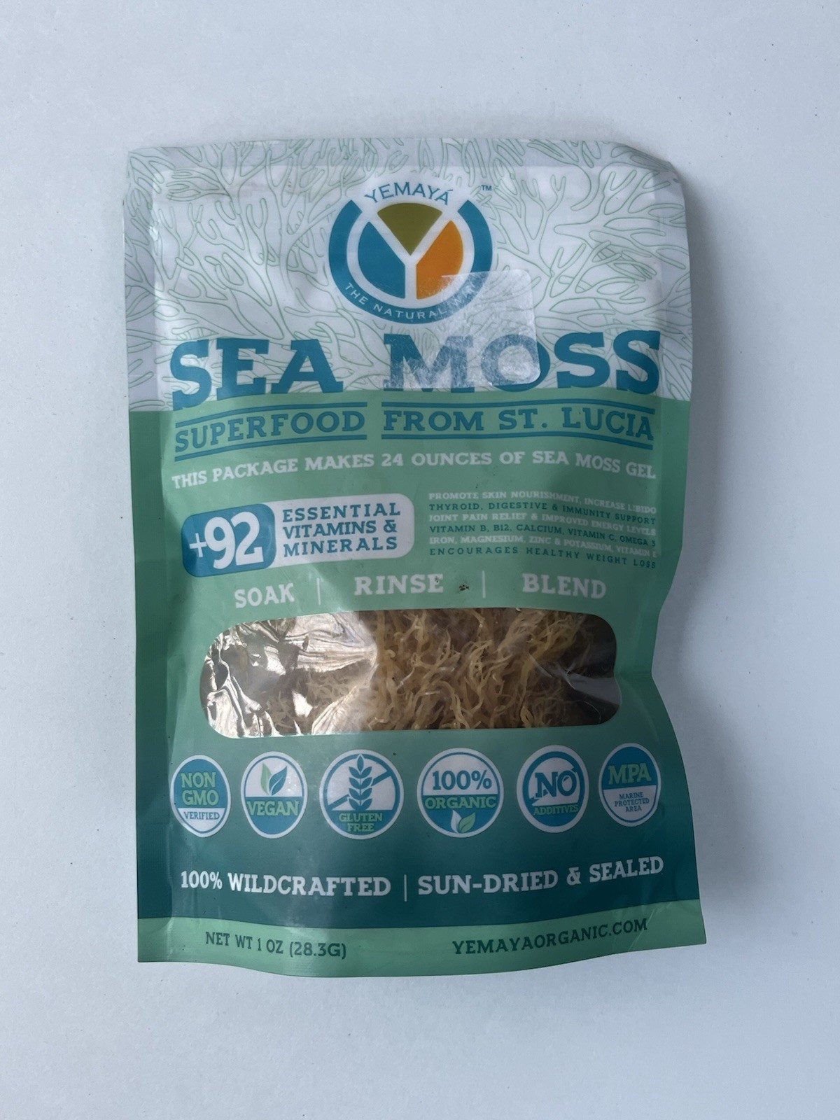 $50 RETAIL 2 Pack Yemaya Organic Dried Sea Moss 2.5oz Raw Supplement Digestion