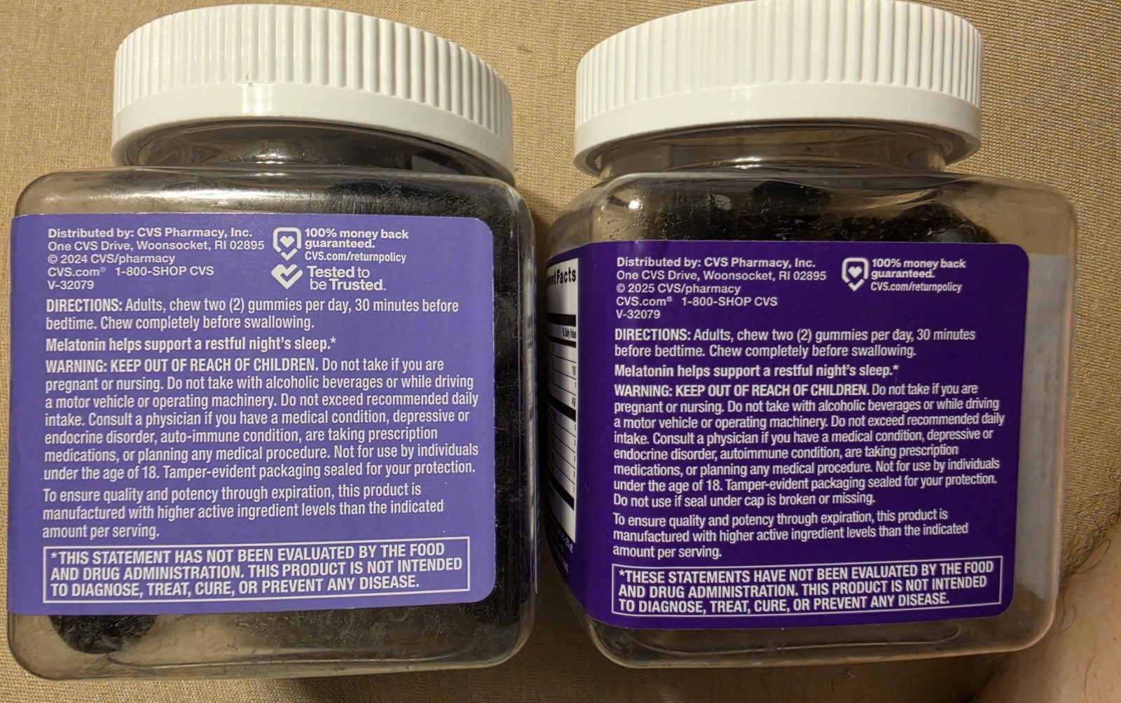 2x CVS Health Sleep Support 50 Gummies Ea Blackberry Mint Melatonin L-Theanine