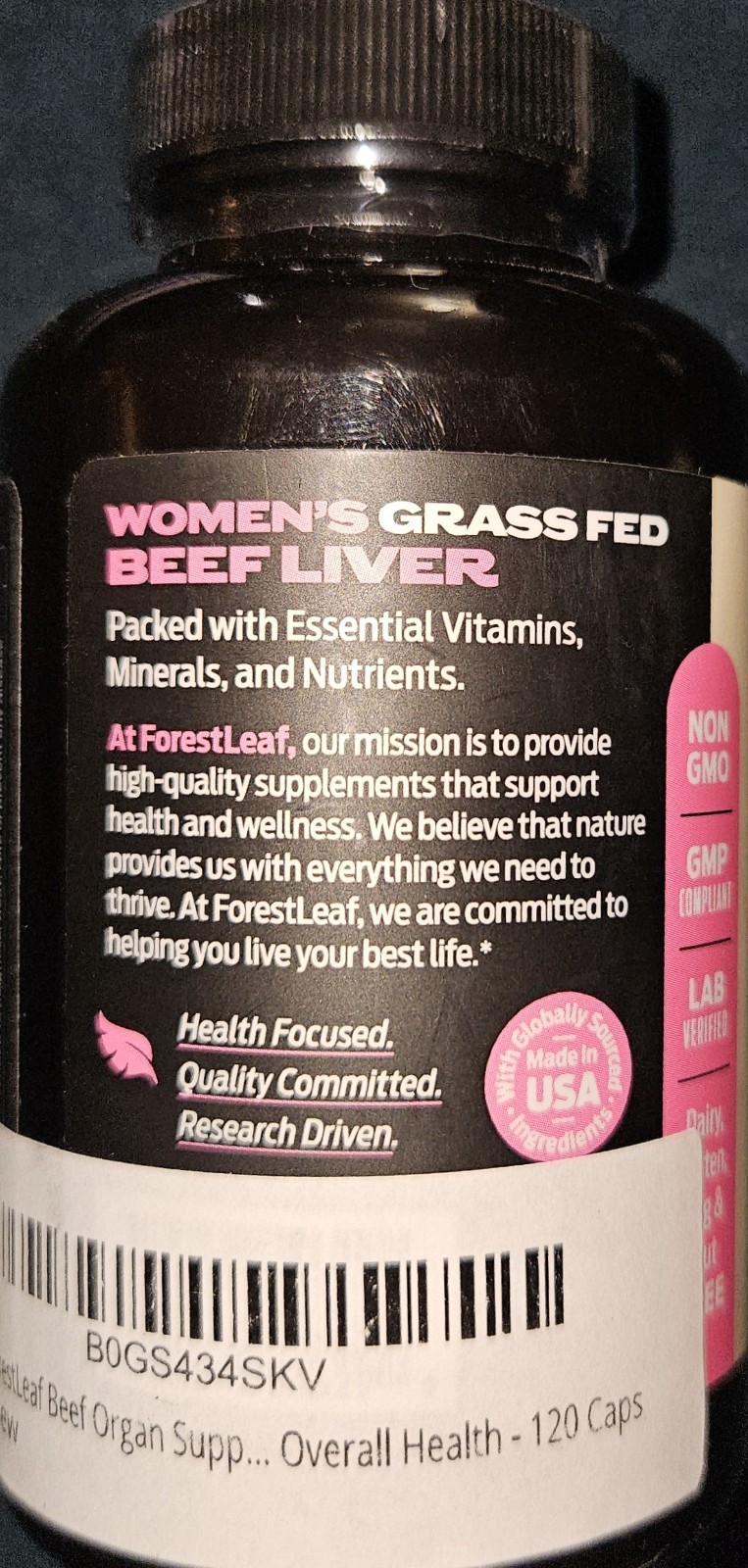 ForestLeaf Beef Organ Supplement for Women Grass Fed Complex 1200mg Women’s 120c