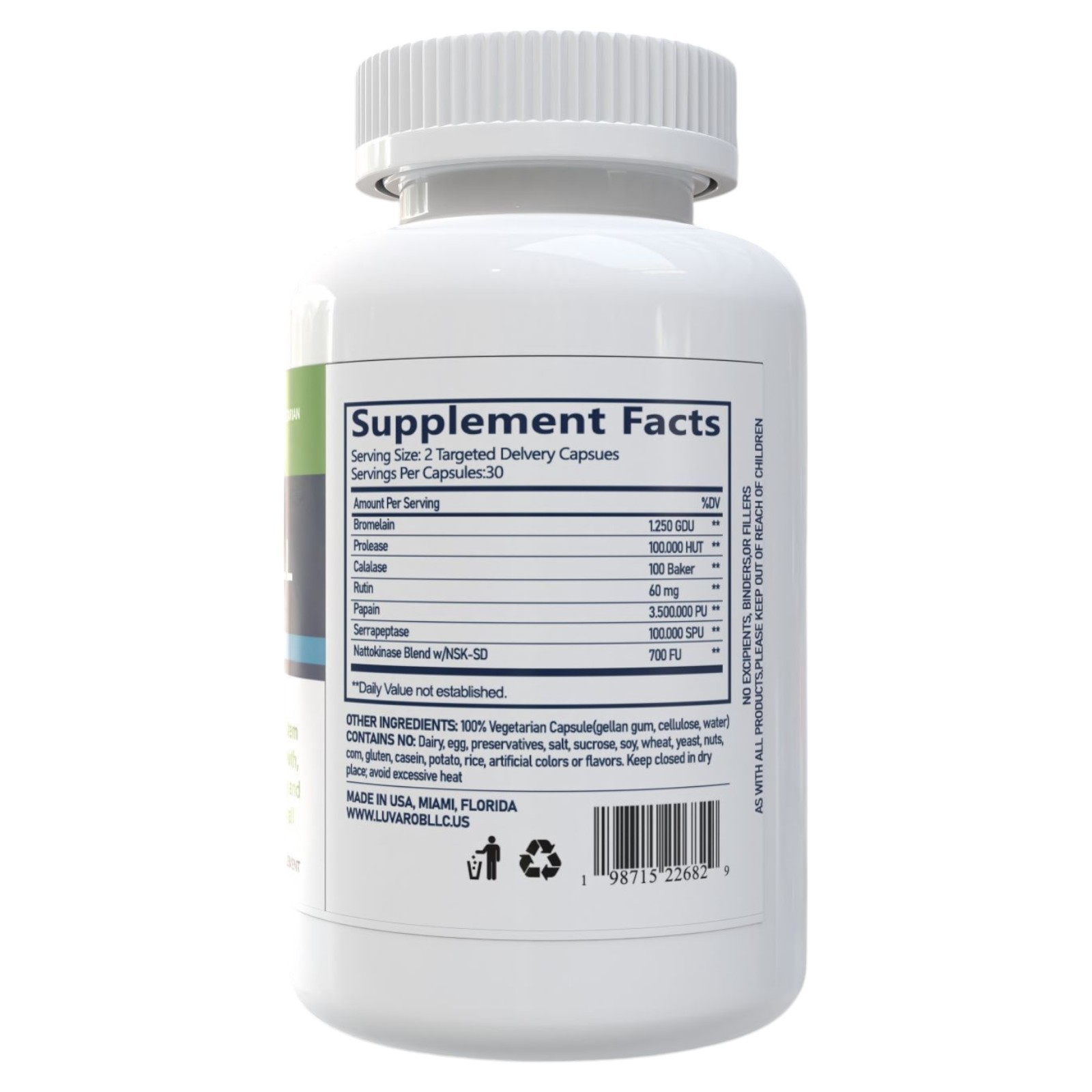 LUVAROBpharma Stem Cell Supplement 60 Capsules Enzyme & Collagen Formula