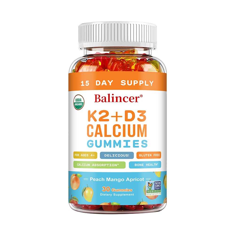 D3 + K2 Calcium Chewable Gummies | Bone & Joint Support, 30/60 Gummies