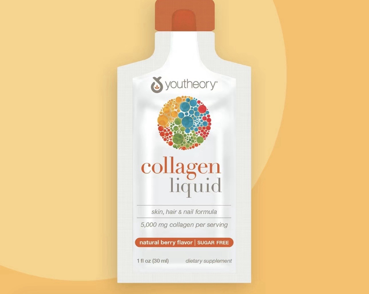 Youtheory Liquid Collagen 5,000mg Natural Berry Sugar-Free 12 Count Hair Skin