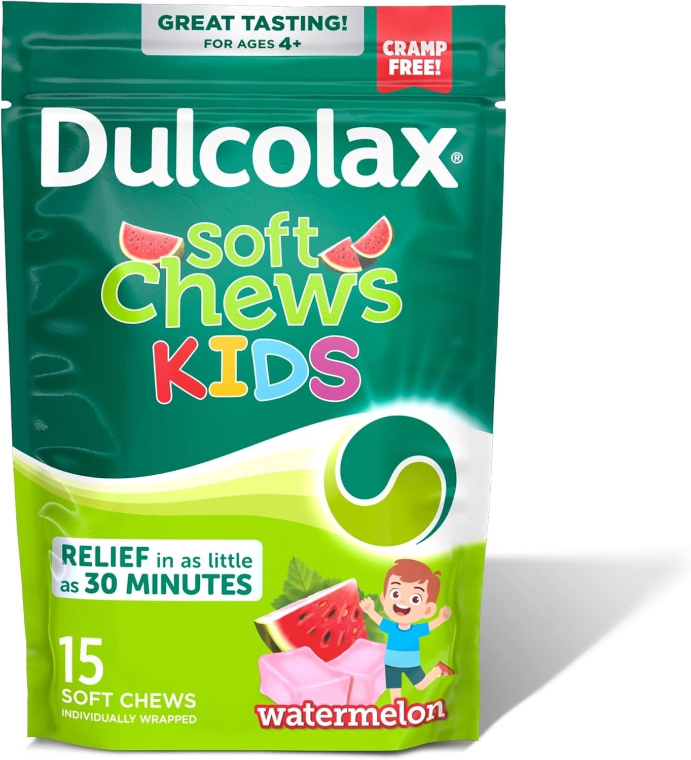 Dulcolax Kids Saline Laxative Soft Chews Watermelon Gentle Relief 15 Count