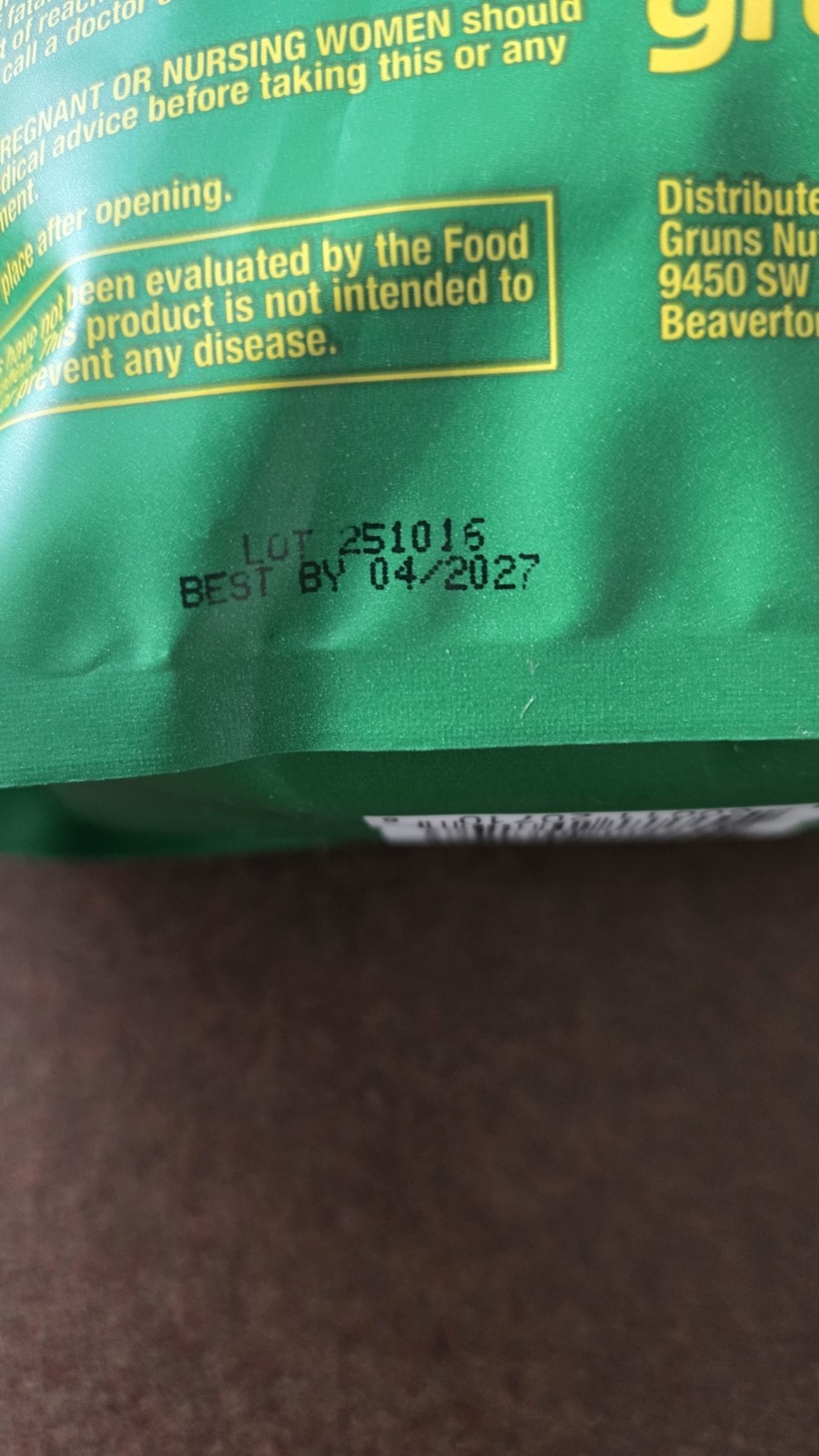 grüns Superfoods Greens Gummies Gummy Dietary Supplement Exp 04/2027