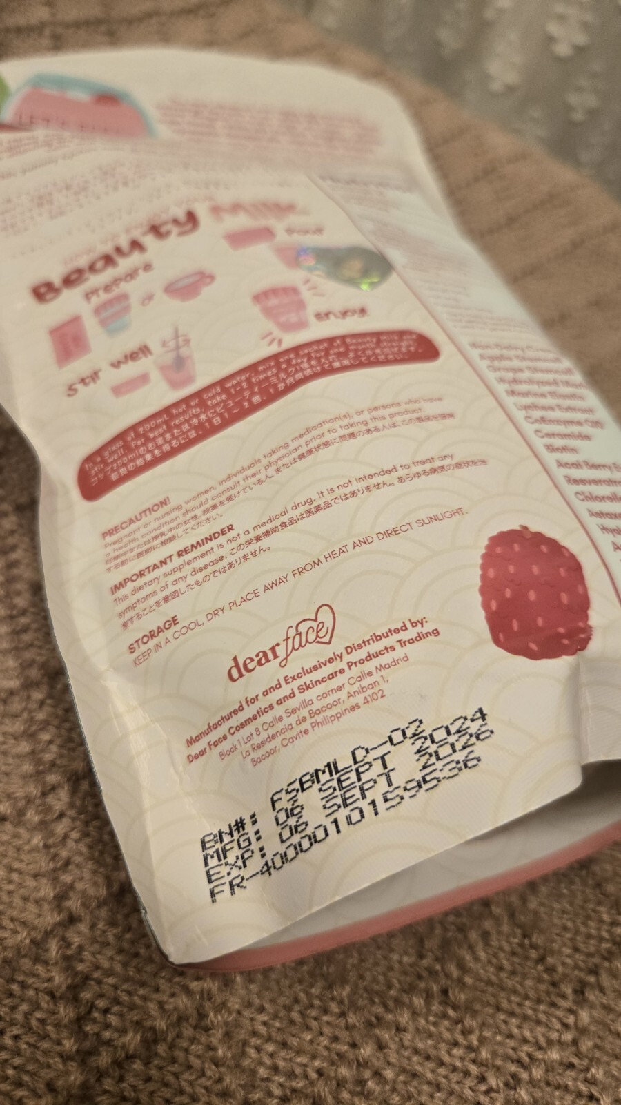 Dear Face Beauty Milk Premium Japanese Lychee Swiss Stemcell Drink 50,000mg