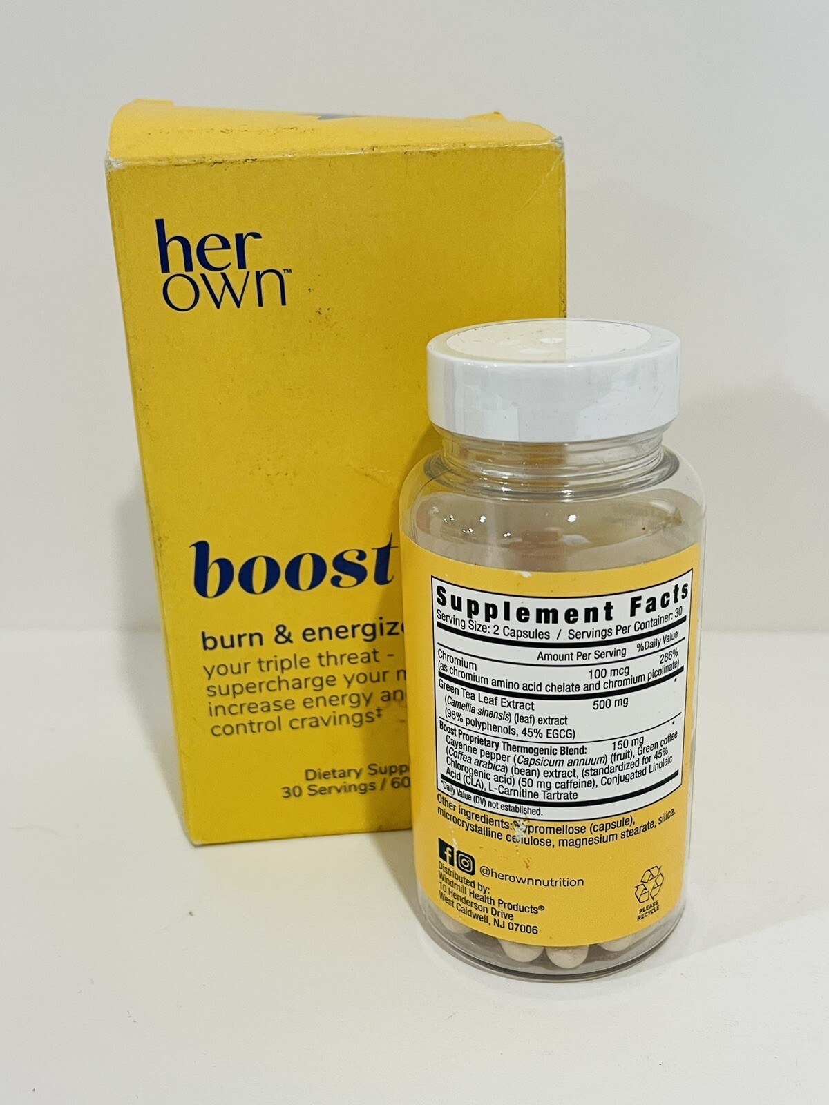 Her Own Boost Burn & Energize Curb Cravings 60 Caps Exp 09/26