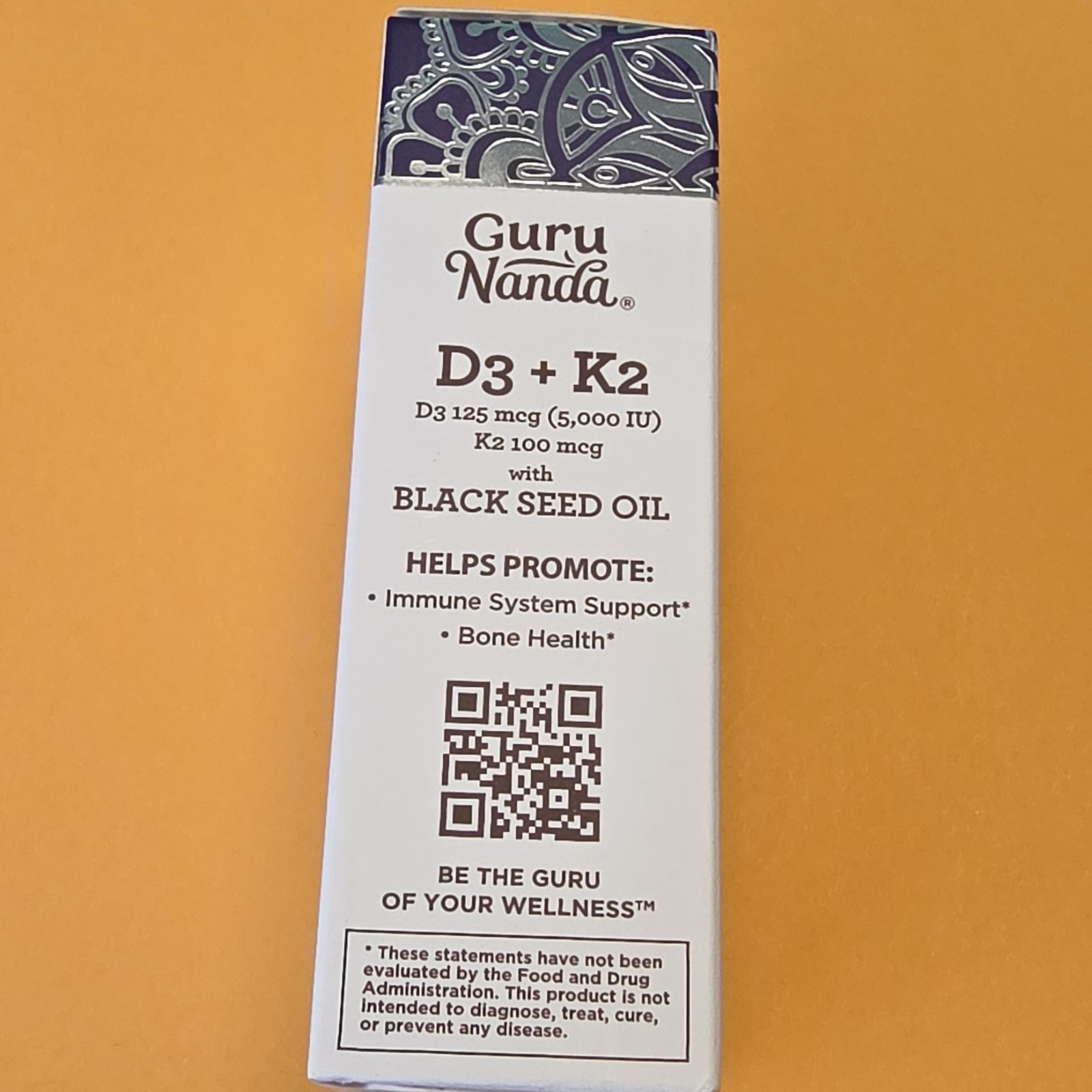 Guru Nanda Vitamin D3 + K2 Liquid Drops, Black Seed Oil 2 fl oz Exp 2027