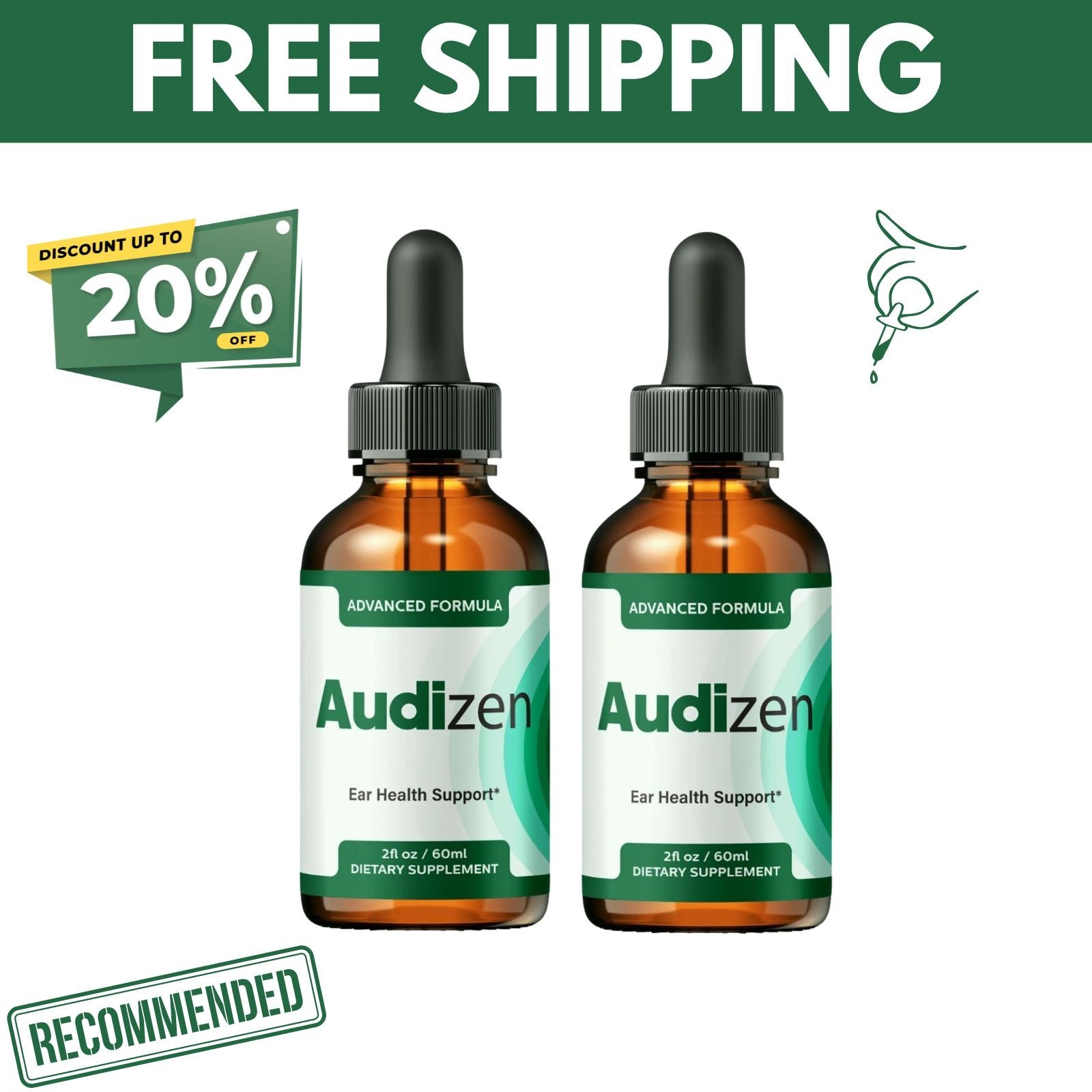 Audizen Drops – Advanced Formula Ear Health and Hearing Support (pack of 2) USA