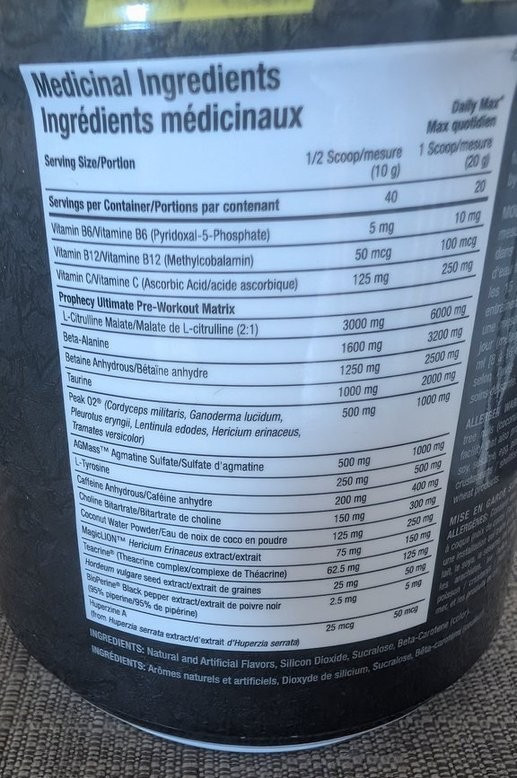ANS Prophecy Ultimate Pre-Workout – Lemon Drop – 20 Servings – Exp 11/2026