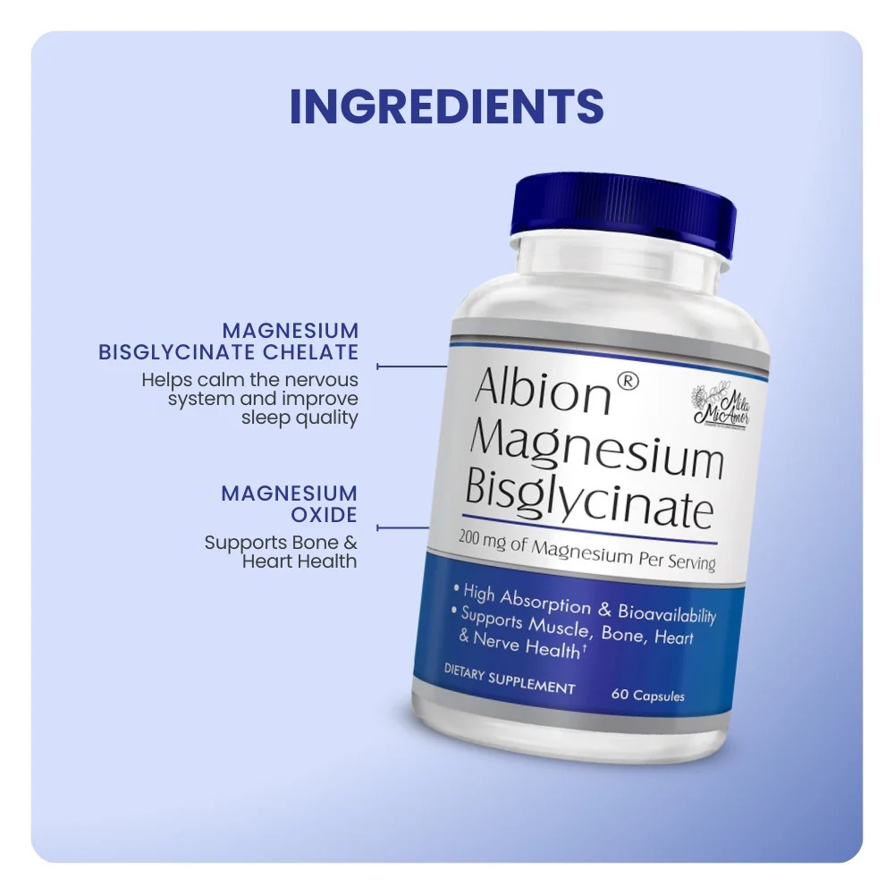 Albion® Magnesium Bisglycinate | For Muscle, Nerves, Relaxation | 60 Capsules