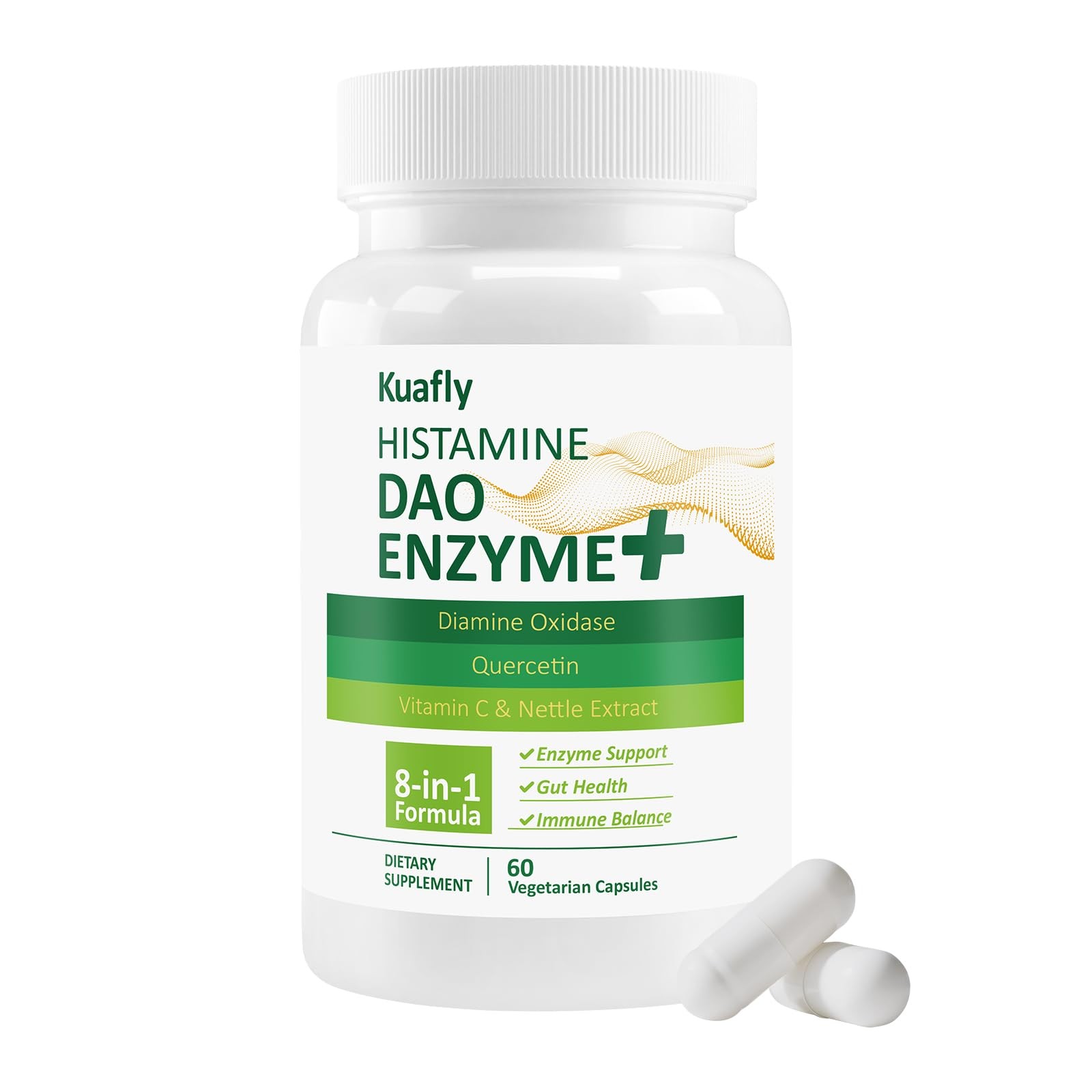 KUAFLY DAO Supplements Histamine Blocker – Enzyme + 60 Count (Pack of 1)