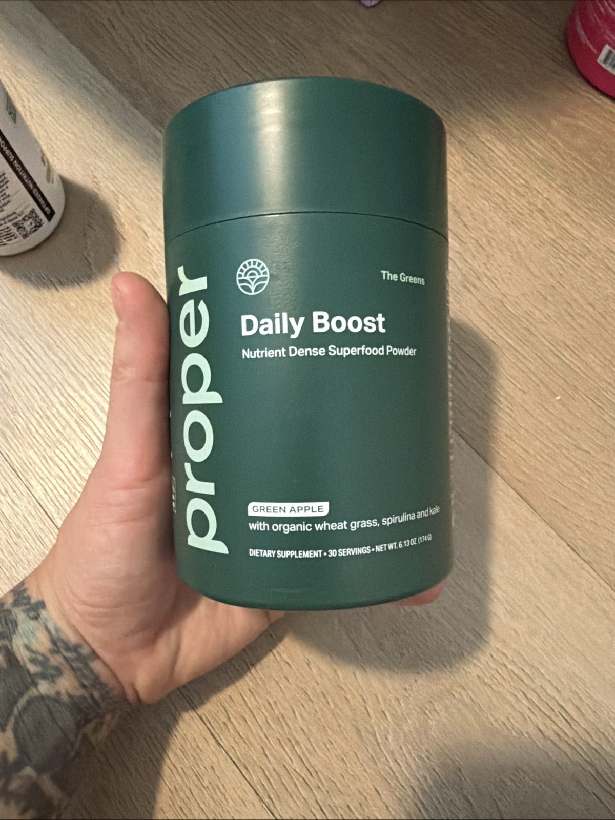 Proper Daily Boost Nutrient Dense Superfood Powder Green Apple 6.13 oz