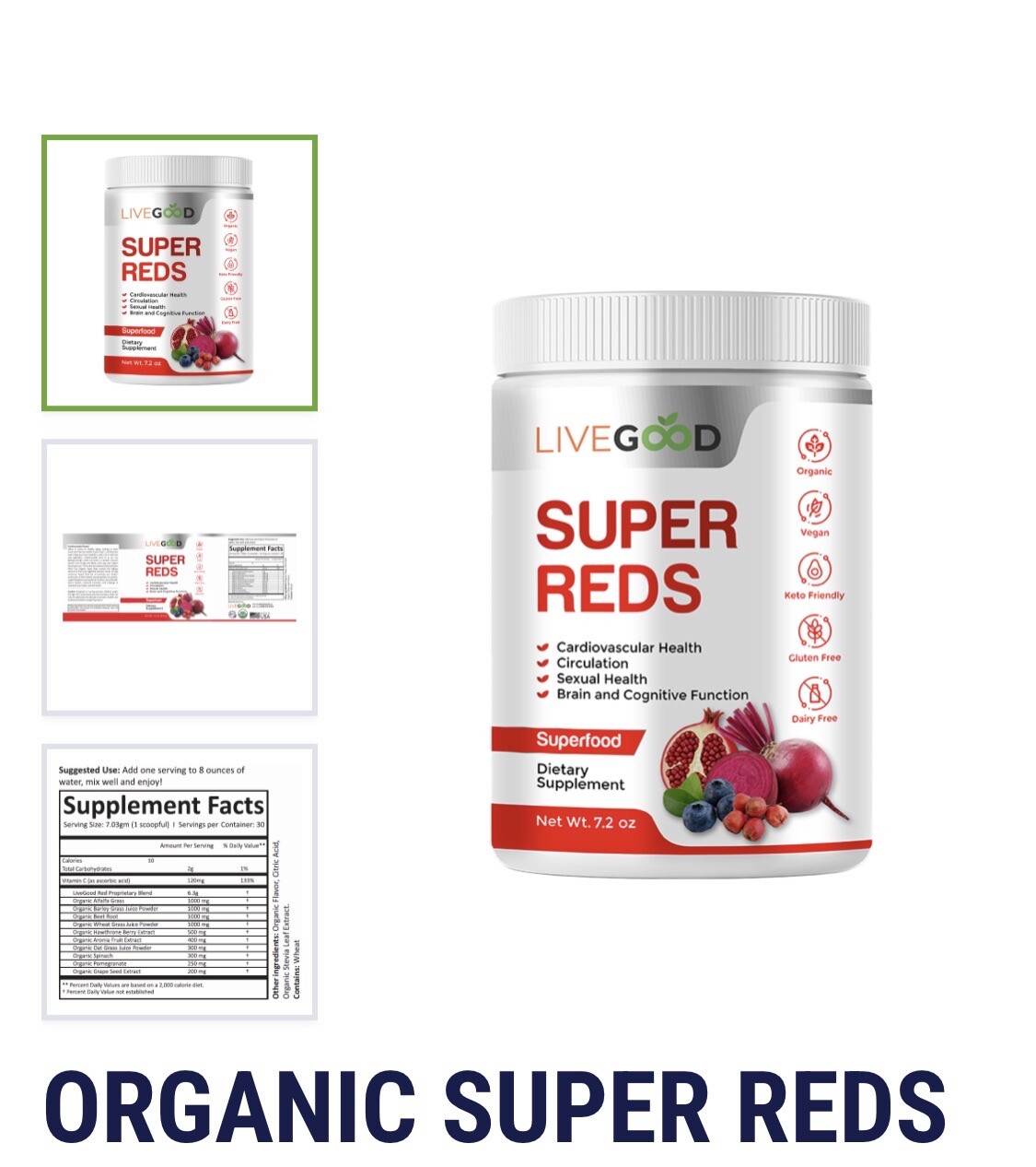Super Reds By LIVEGOOD /Cardiovascular, Blood Circulation, Sexual, Brain