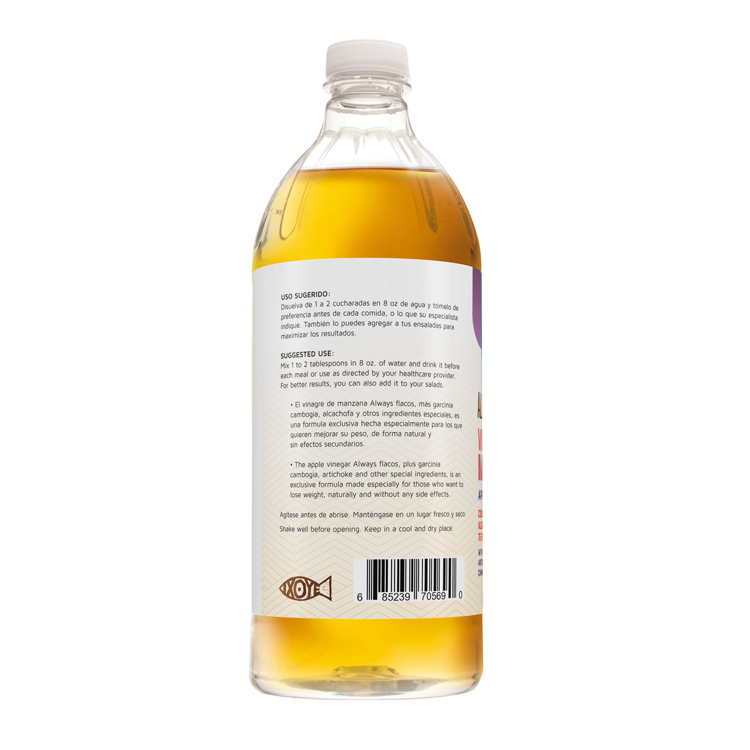 Betel Natural Always Skinny Plastic Vinegar – Natural Ingredients – 16 Oz