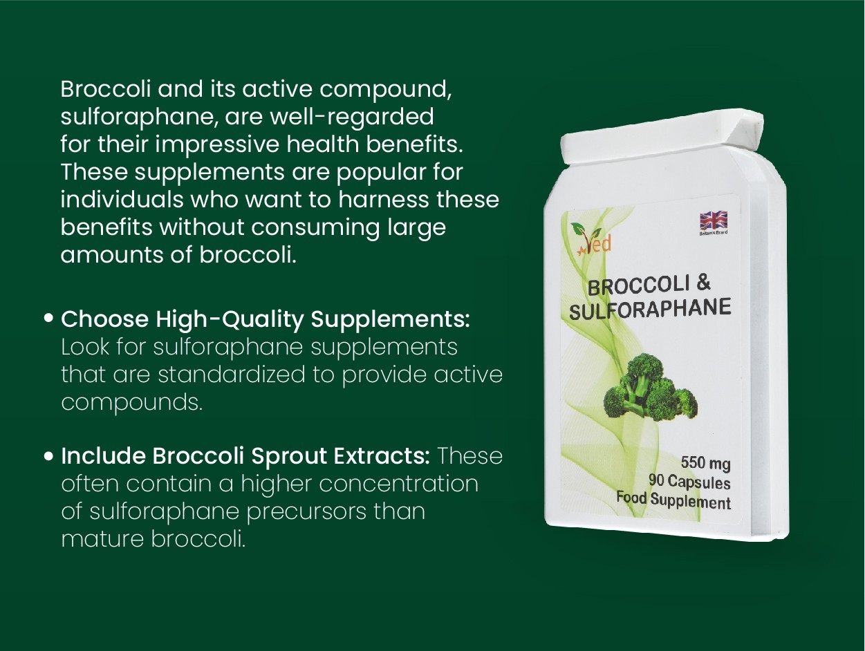 VED Broccoli-Sulforaphane, Broccoli Extract 1000 mg Sulforaphane 100 mg,2cap/Day